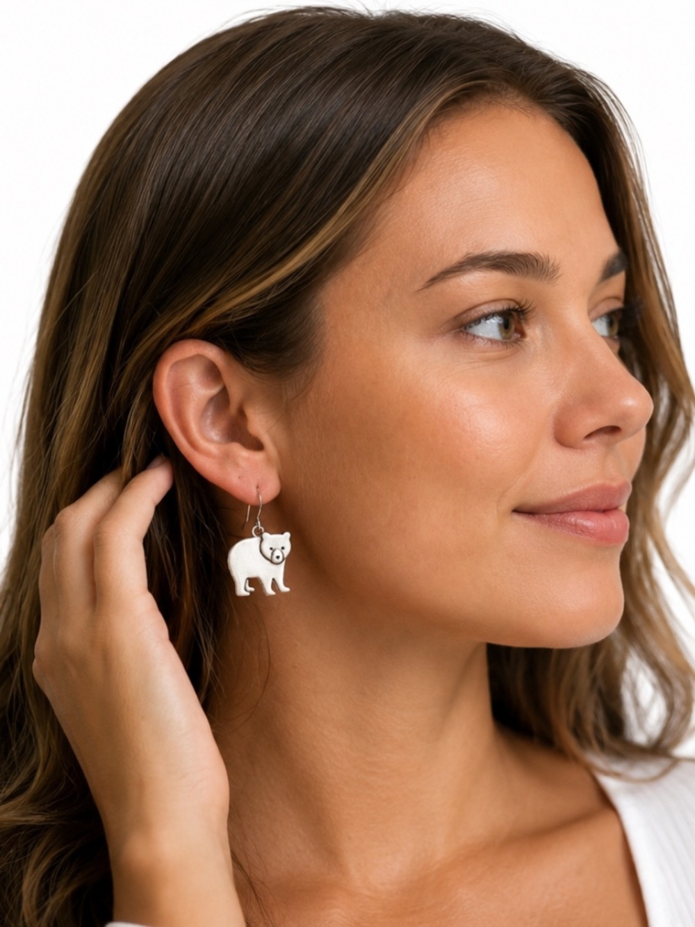 NWT Stainless Steel Bear Dangle Drop Earrings Nature Outdoors Gorpcore Cute⁠